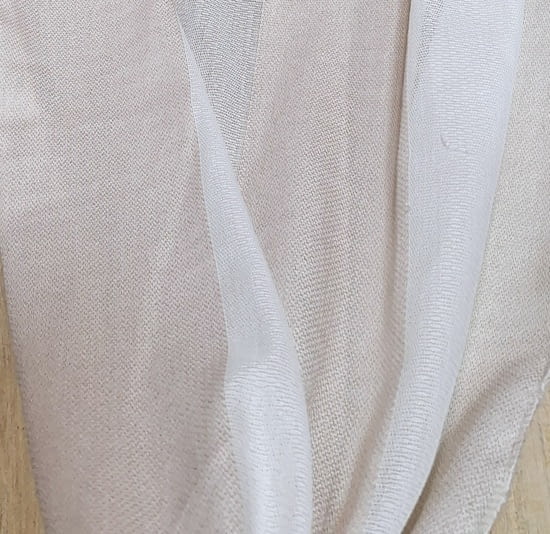 Tela visillo blanco rayas anchas beige - 2