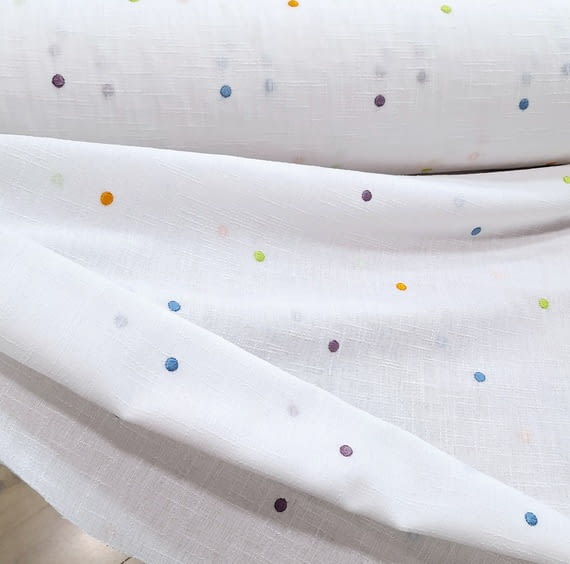 Tela visillo topos colores varios