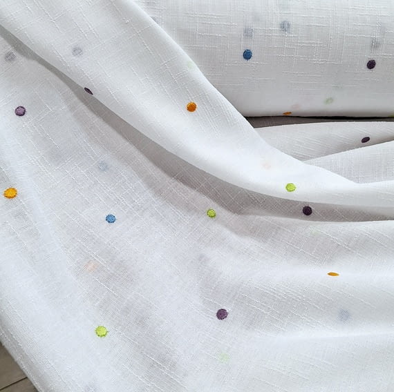 Tela visillo topos colores varios - 2