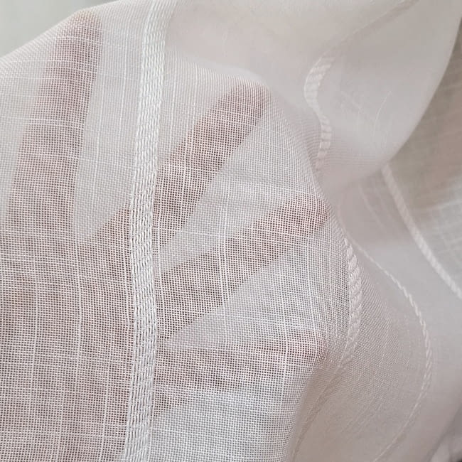 Tela visillo rayitas jacquard blancas - 2