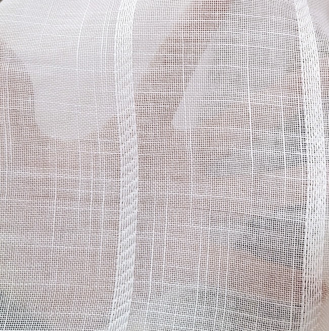 Tela visillo rayitas jacquard blancas - 5