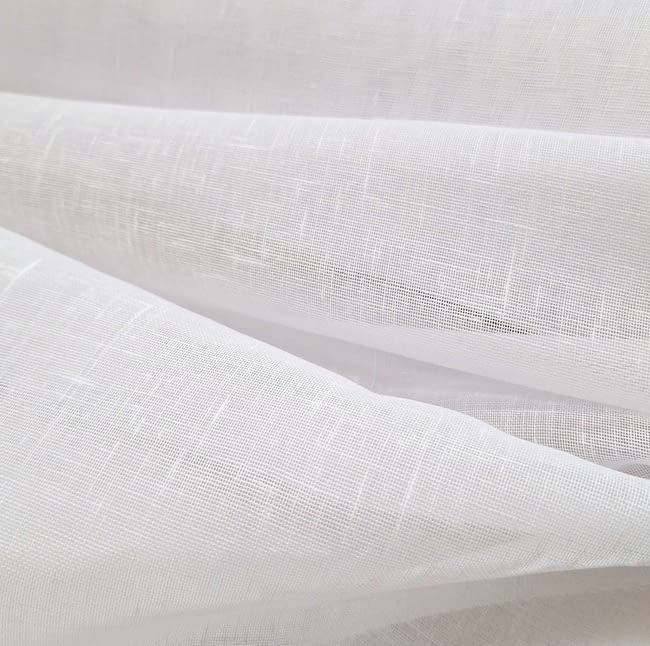 Tela visillo blanco liso con trama