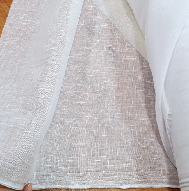 Tela visillo blanco liso con trama - 2