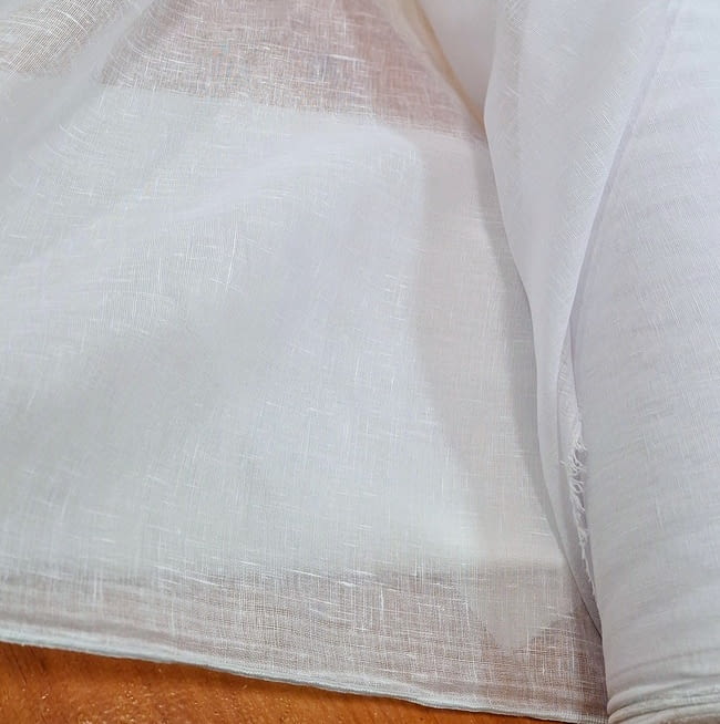 Tela visillo blanco liso con trama - 4