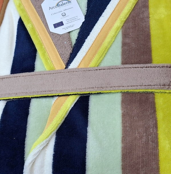 Albornoz rayitas pistacho, verde agua, M - 1