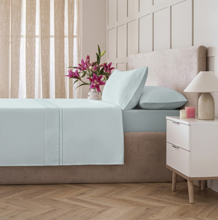 Juego de sábanas topitos verde menta. Cama 80, 120 - 2