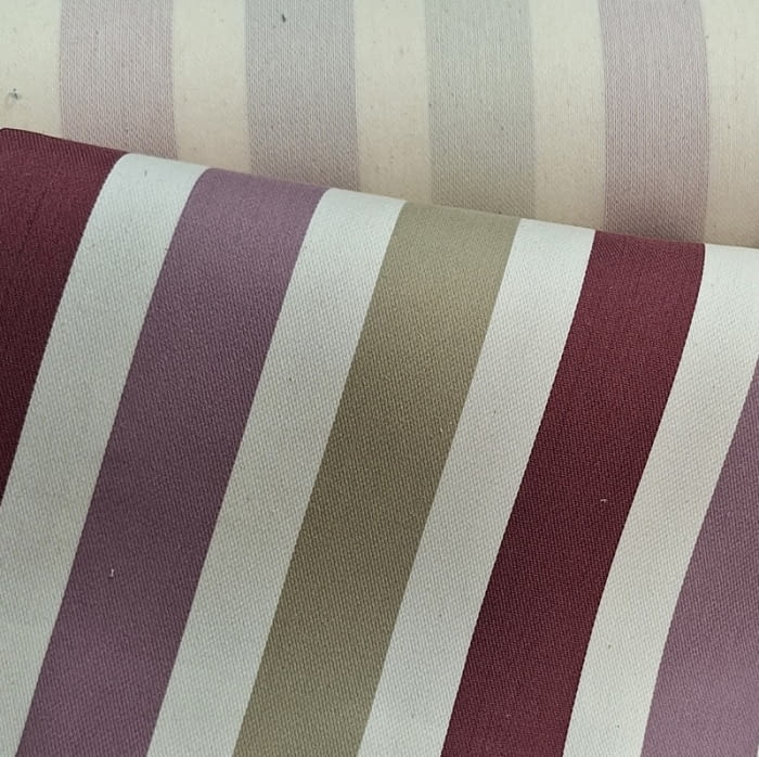 Tela Quebec rayas granates y malvas 280 - 3