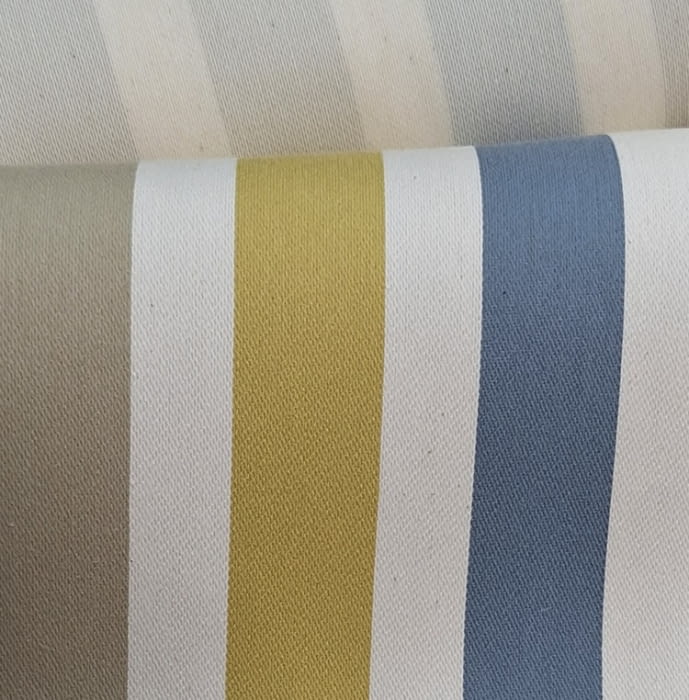 Tela tapicería Quebec rayas azul y amarillas 280 - 4