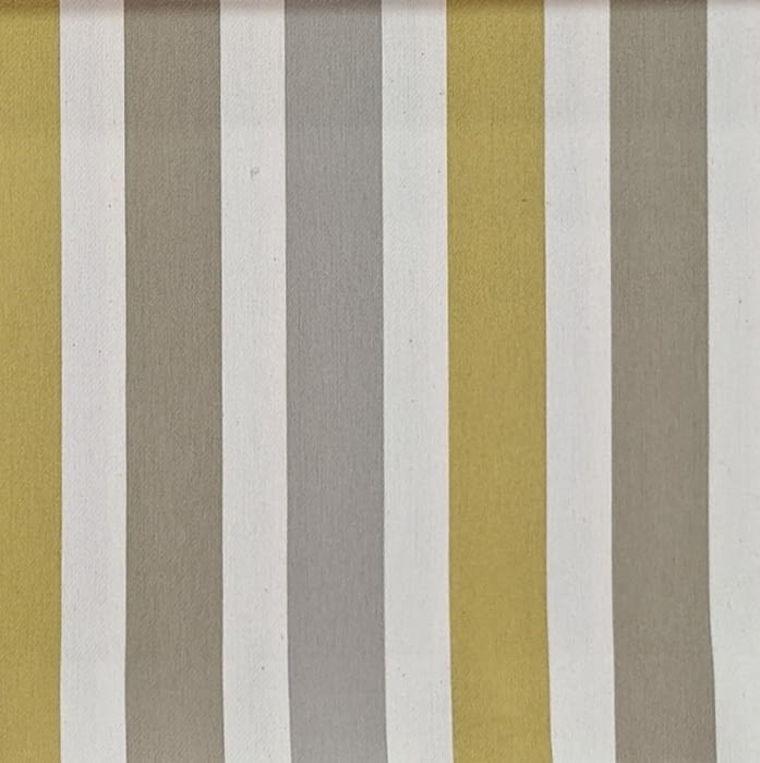 Tela tapicería Quebec rayas gris, beige y amarillas