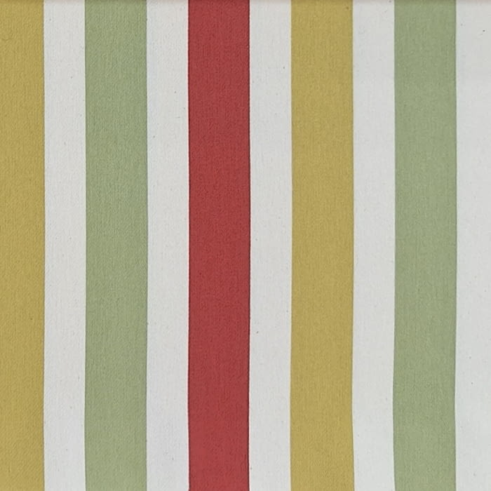 Tela tapicería Quebec rayas rojo, verde y amarillas