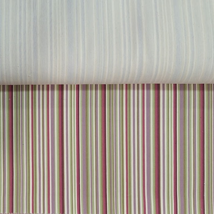 Tela Toronto rayitas verdes y malvas 280 - 3