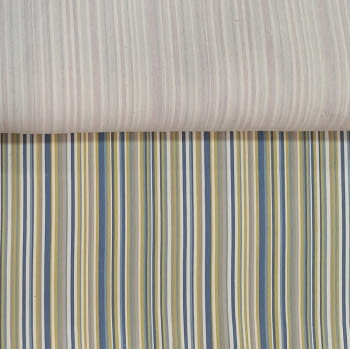 Tela Toronto rayitas azul, amarillo beige 280 - 4