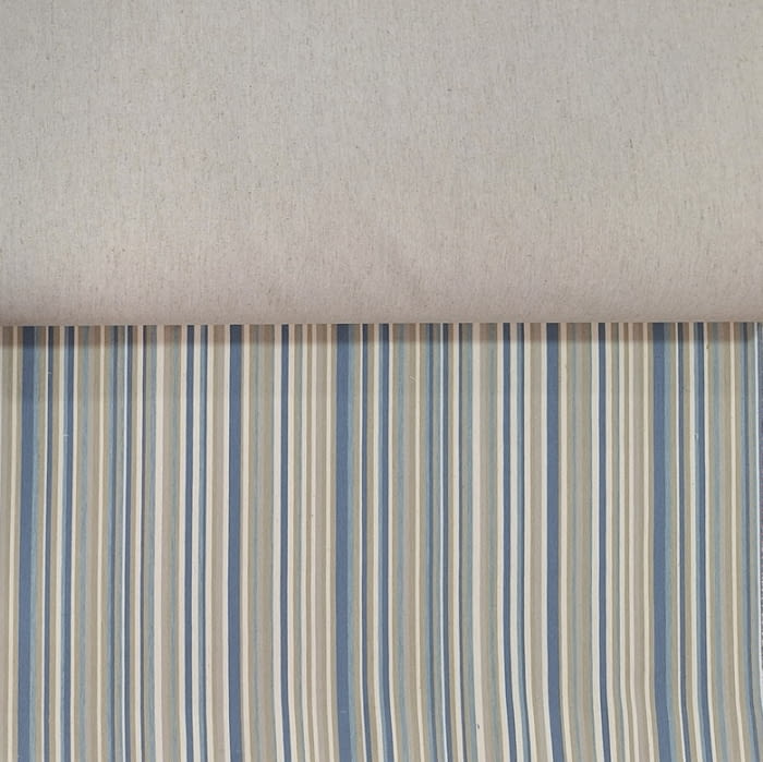 Tela Toronto rayitas azules y gris 280 - 1