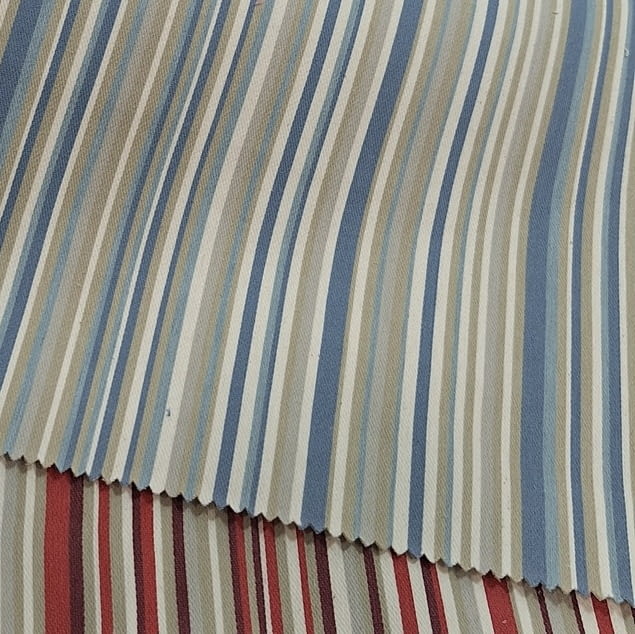 Tela Toronto rayitas azules y gris 280 - 2