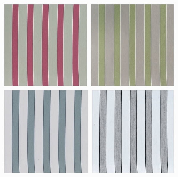 Telas Aurora rayas azul, gris, rosa, verde