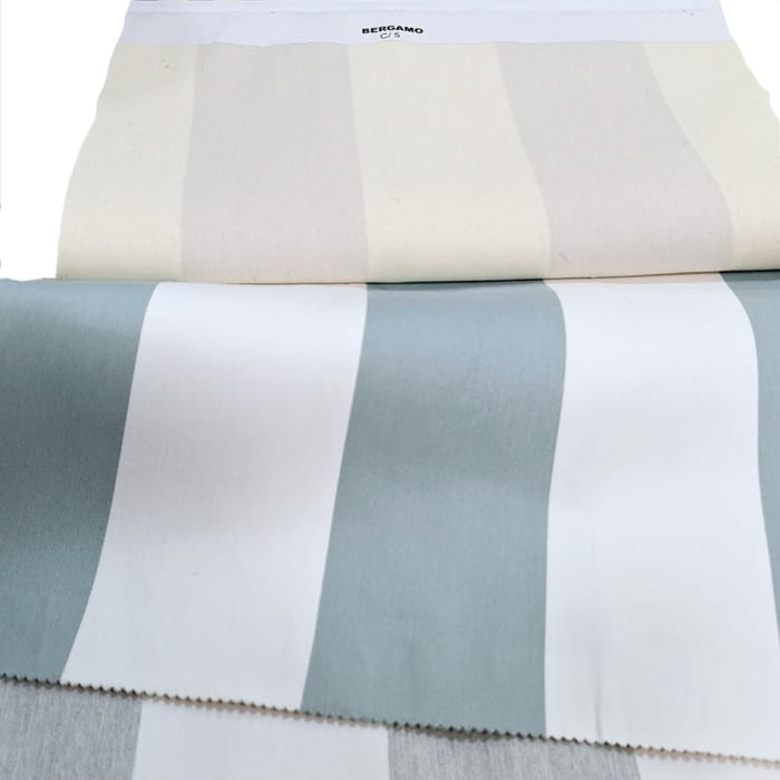 Tela tapicería rayas Bérgamo azul verdoso 280