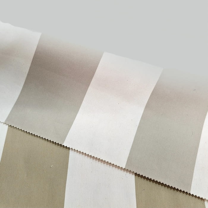 Tela tapicería rayas anchas Bérgamo crudo y beige