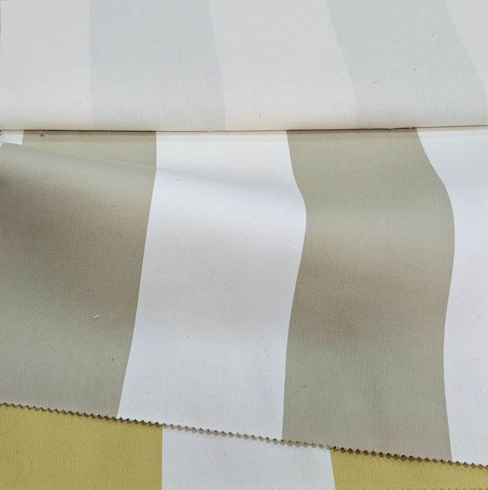 Tela tapicería rayas anchas Bérgamo tostado