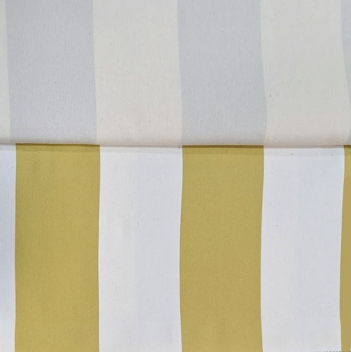 Tela tapicería rayas anchas Bérgamo beige amarillas - 2