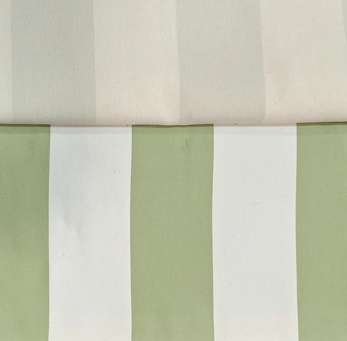 Tela tapicería rayas anchas Bérgamo beige verde - 2