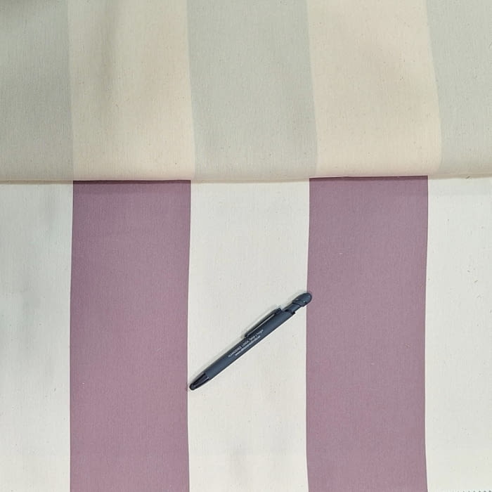 Tela tapicería rayas anchas malvas Bérgamo - 1