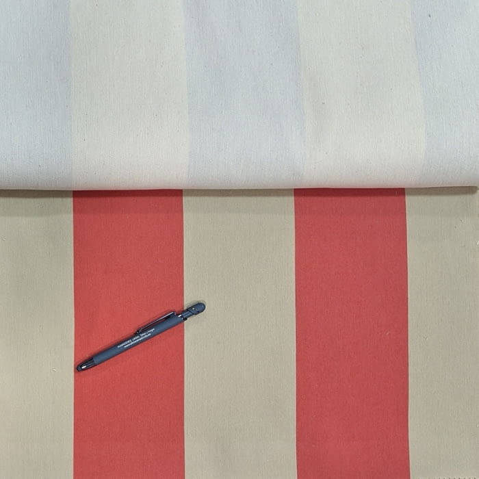 Tela tapicería rayas anchas rojo coral Bérgamo - 1