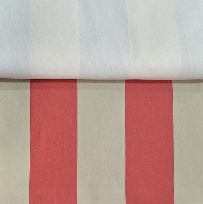 Tela tapicería rayas anchas rojo coral Bérgamo - 2