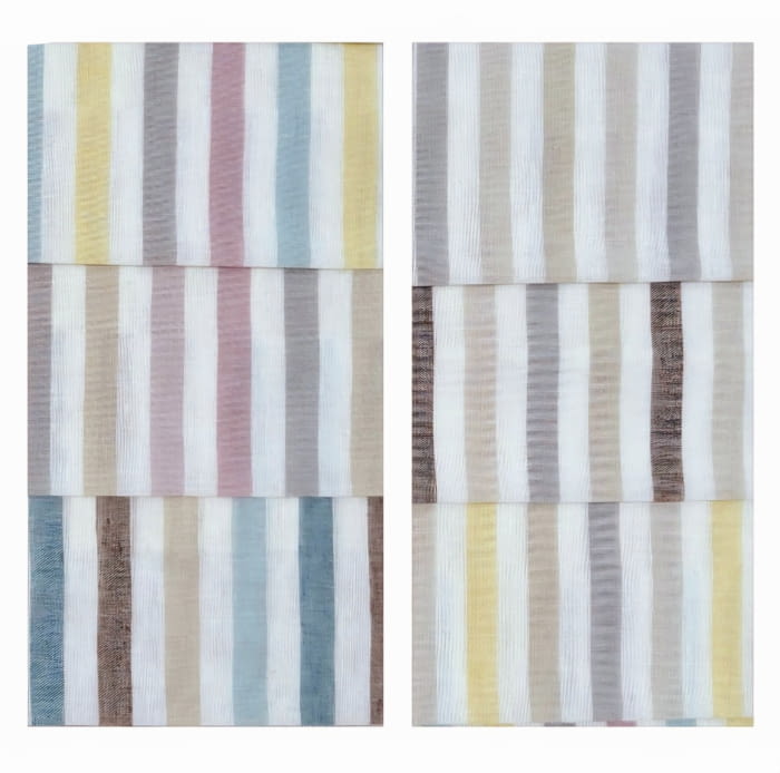 Tela visillo de lino rayitas colores