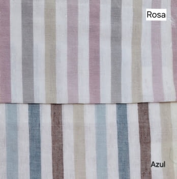 Tela visillo de lino rayitas colores - 1