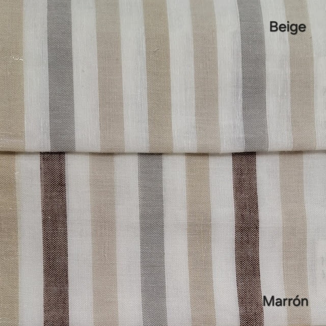 Tela visillo de lino rayitas colores - 3