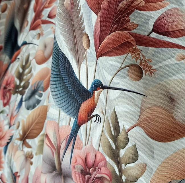 Tela half panamá flor inglesa colibrí - 1