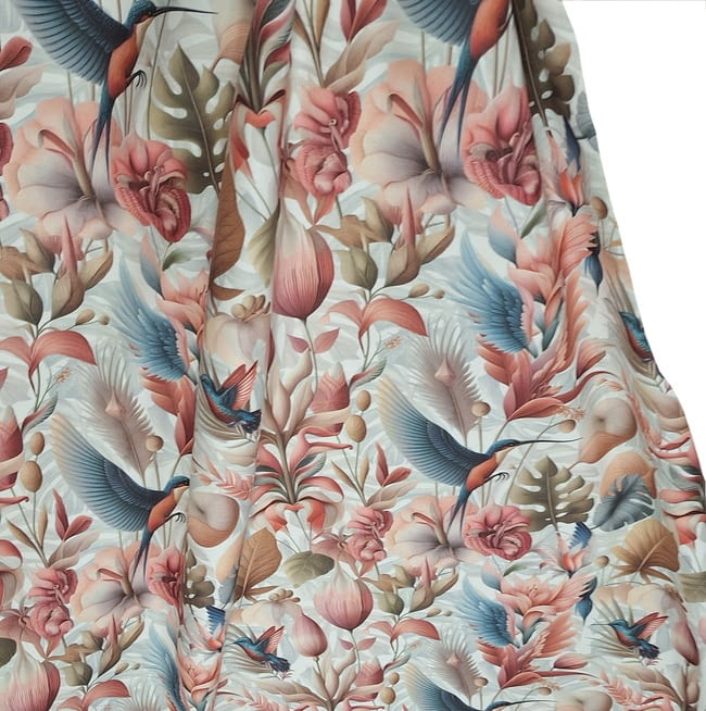 Tela half panamá flor inglesa colibrí - 2