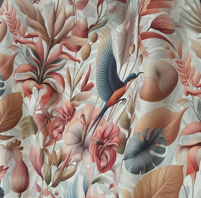 Tela half panamá flor inglesa colibrí - 5