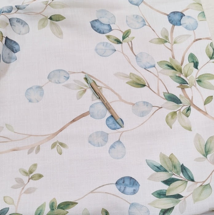 Tela visillo pétalos azul turquesa - 3