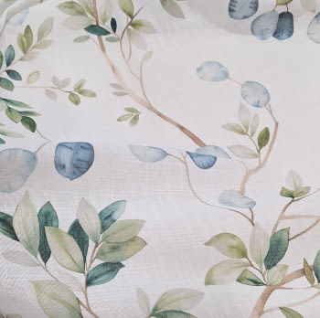 Tela visillo pétalos azul turquesa - 4