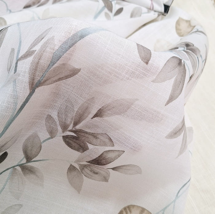 Tela visillo pétalos marrón - 3