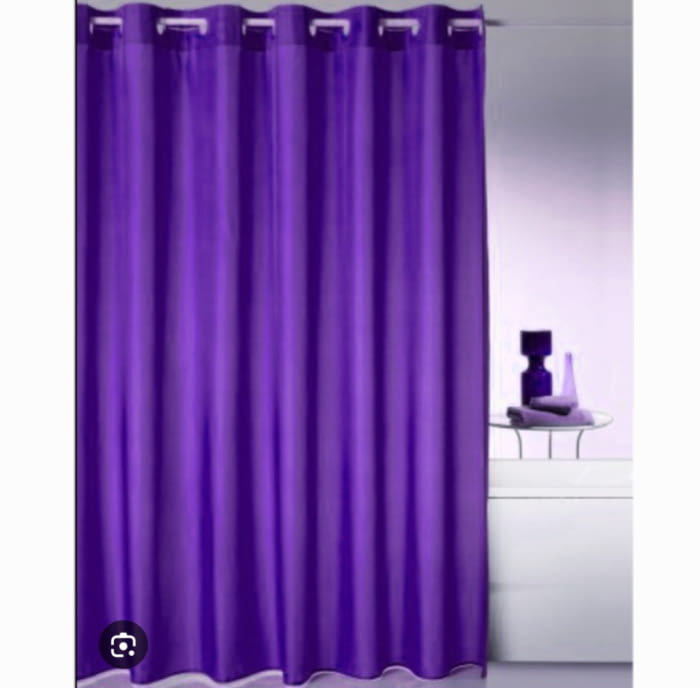 Cortina de baño lisa morada ollaos mágicos