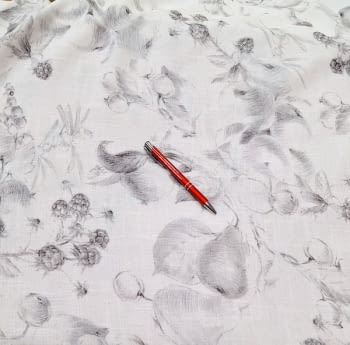 Tela de visillo de cocina blanco y gris - 2