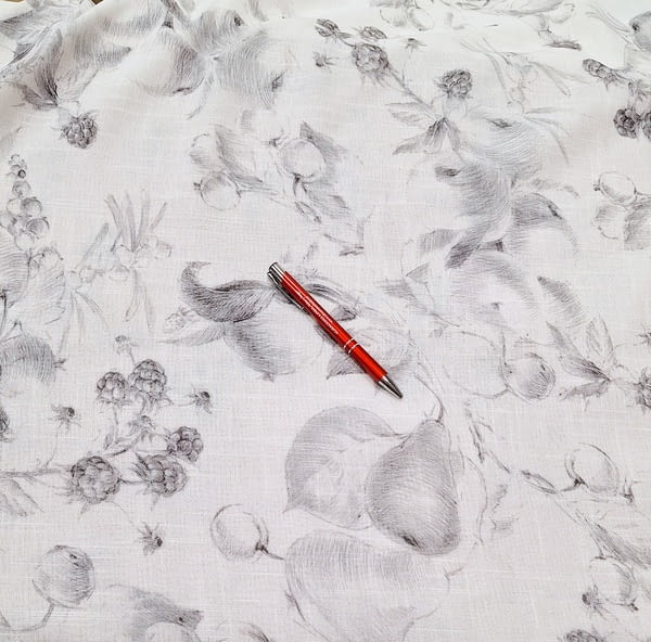 Tela de visillo de cocina blanco y gris - 2