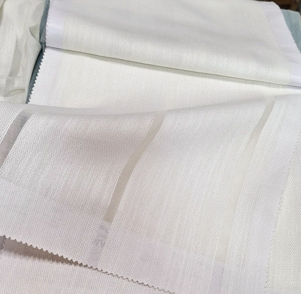 Tela visillo lino rayas anchas tupidas