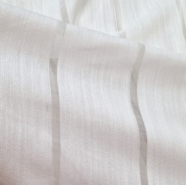 Tela visillo lino rayas anchas tupidas - 1