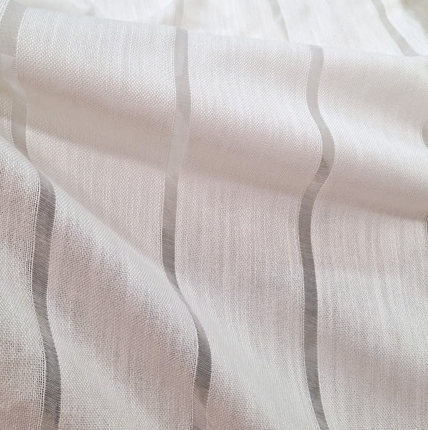 Tela visillo lino rayas anchas tupidas - 2