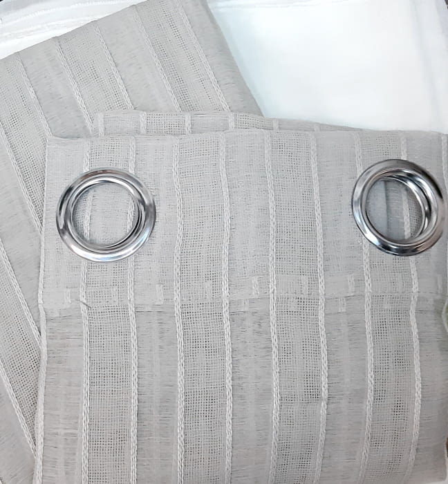 Visillos rayas Marien beige - 1