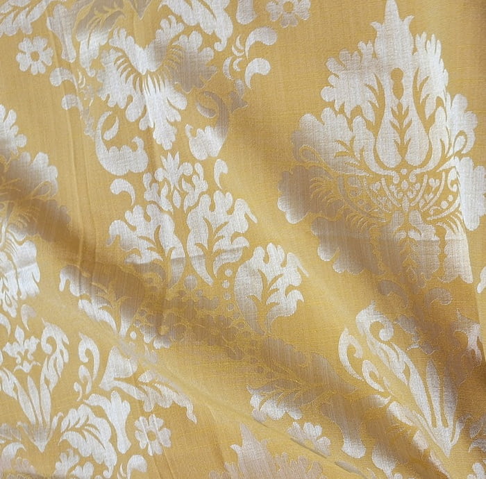 Retal tela jacquard amarillo damasco