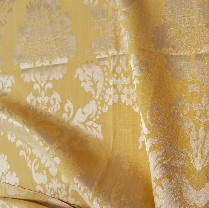 Retal tela jacquard amarillo damasco - 1