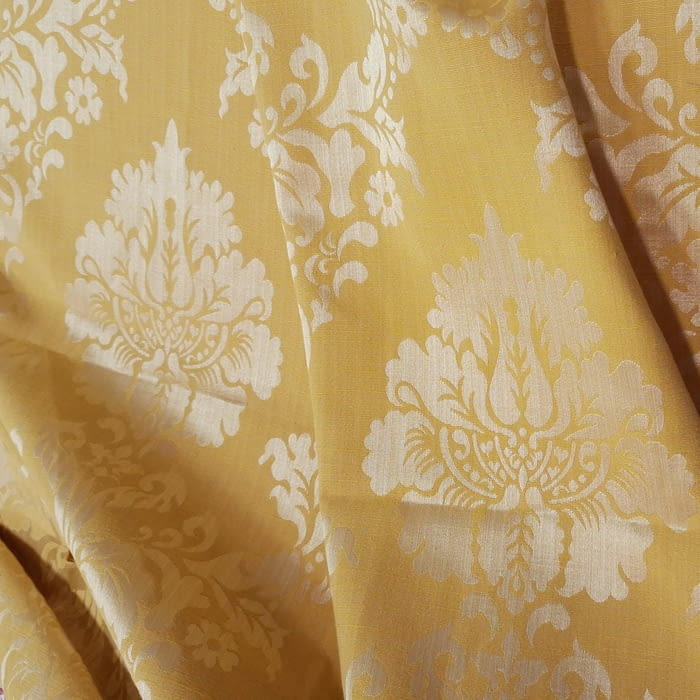 Retal tela jacquard amarillo damasco - 4