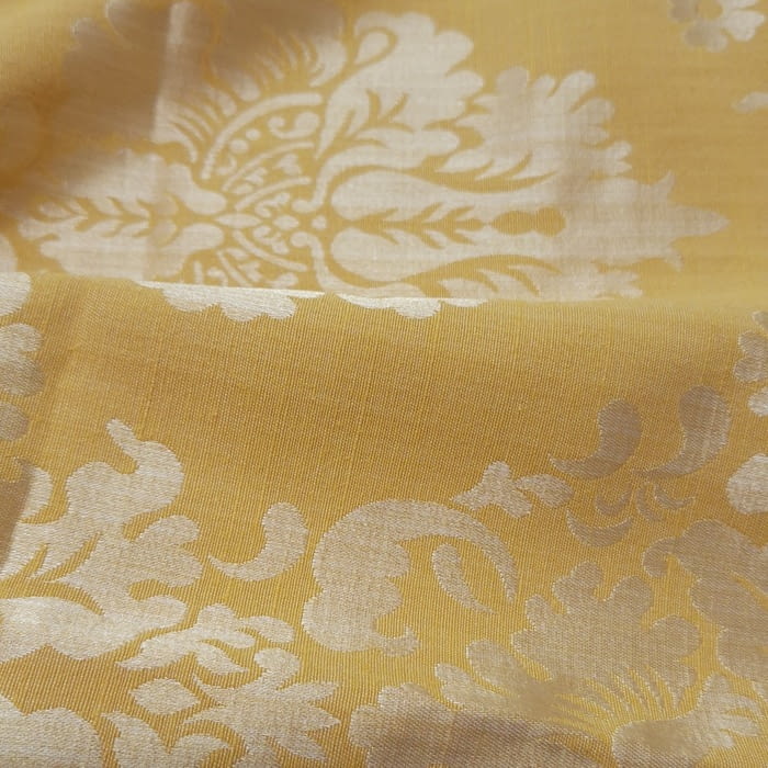 Retal tela jacquard amarillo damasco - 5