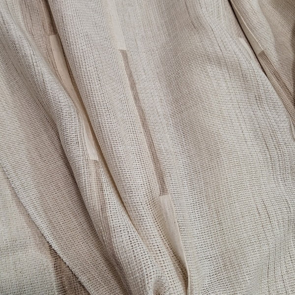 Retal por metros de visillo tupido rayas beige - 5