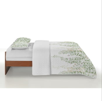 Colcha boutie hojas verdes malva - 3