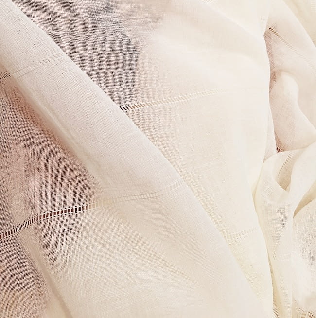 Tela visillo vainicas cruda